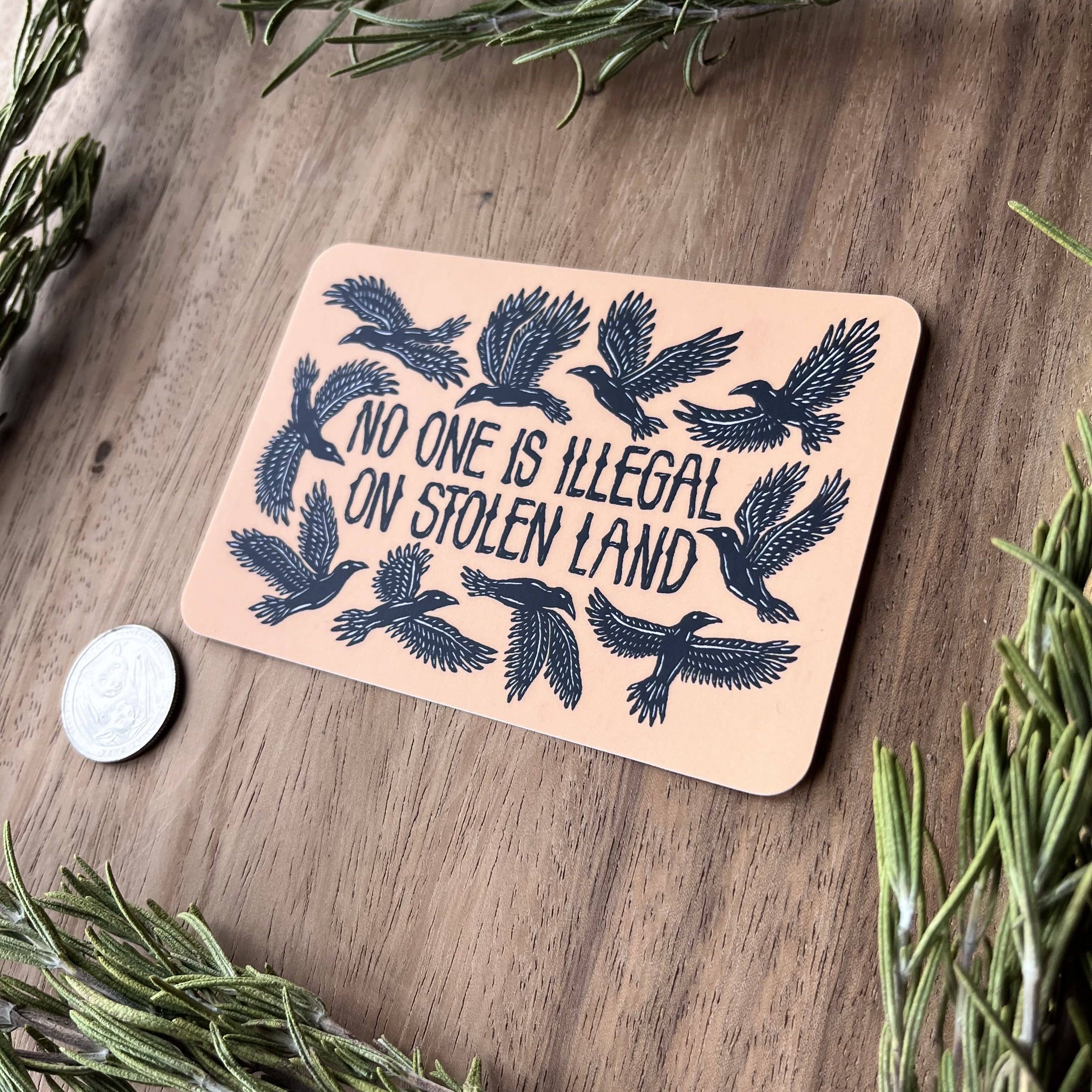 stickiemi – wholesale Sticker – No One Is Illegal On Stolen Land Sticker | matte vinyl1