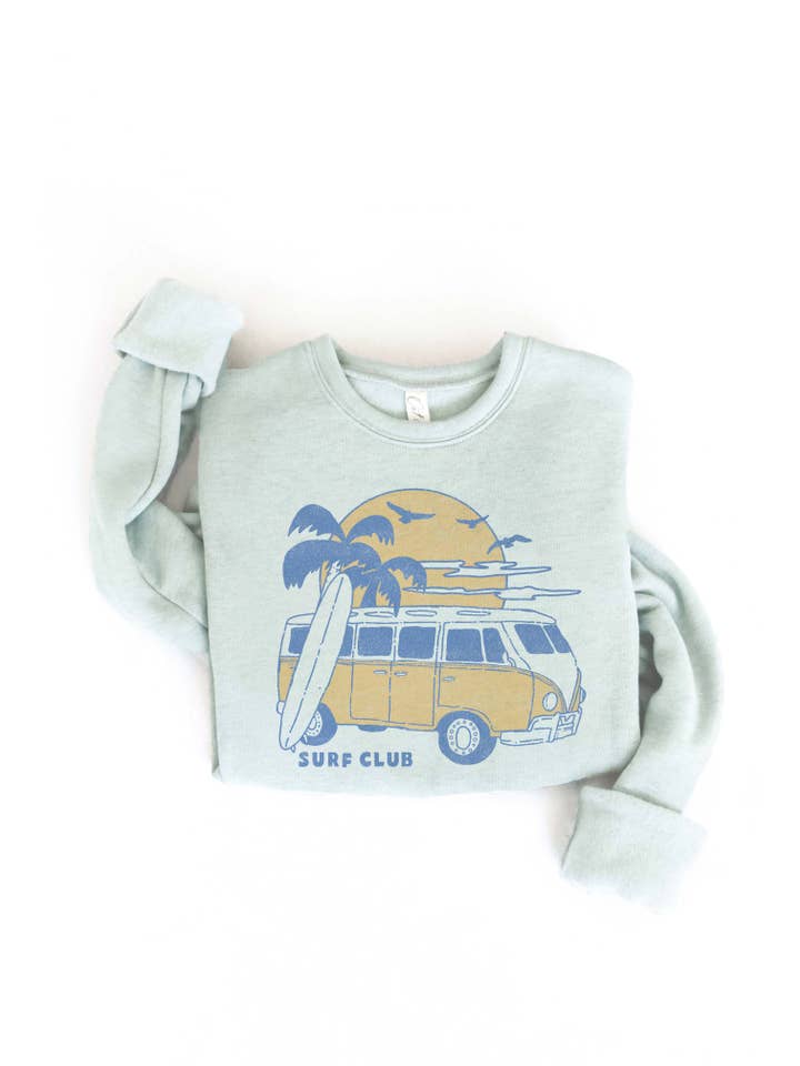 OAT COLLECTIVE - Wholesale Graphic Sweatshirt - Women's - SURF CLUB Graphic Sweatshirt7