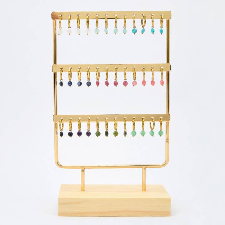 PR008 Expositor de brincos de pedras redondas por atacado de By Sookay