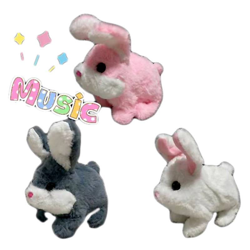 Deluxe Import Trading – wholesale Stuffed/plush toy – Kids & baby – B/O Bunny Toy 3 Colors0
