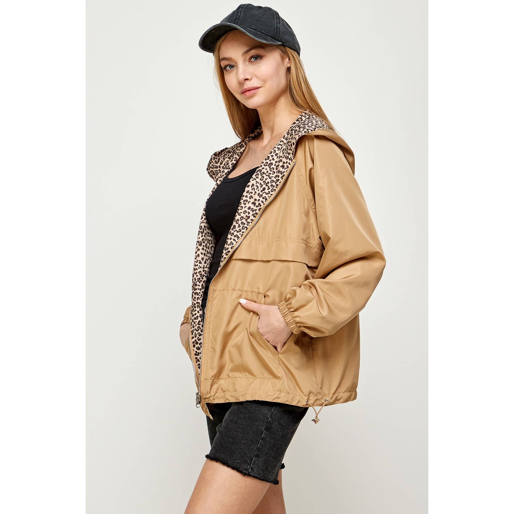 Sweet Generis - Wholesale Windbreaker - Women's - Rev. Contrast Print Zipup Hoodie - Outdoor Style15