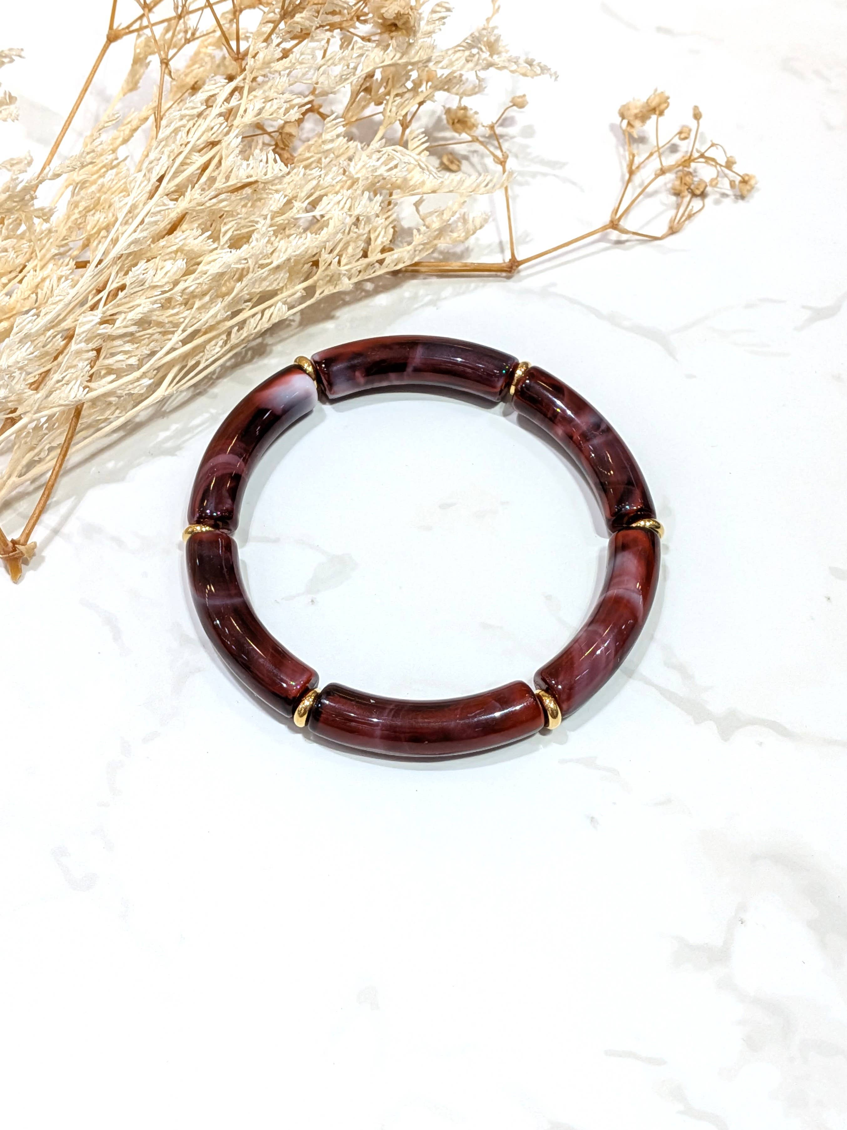 LOLO & YAYA - Wholesale Link & Chain Bracelet - 7mm Elastic Bracelet Kecy Resin1