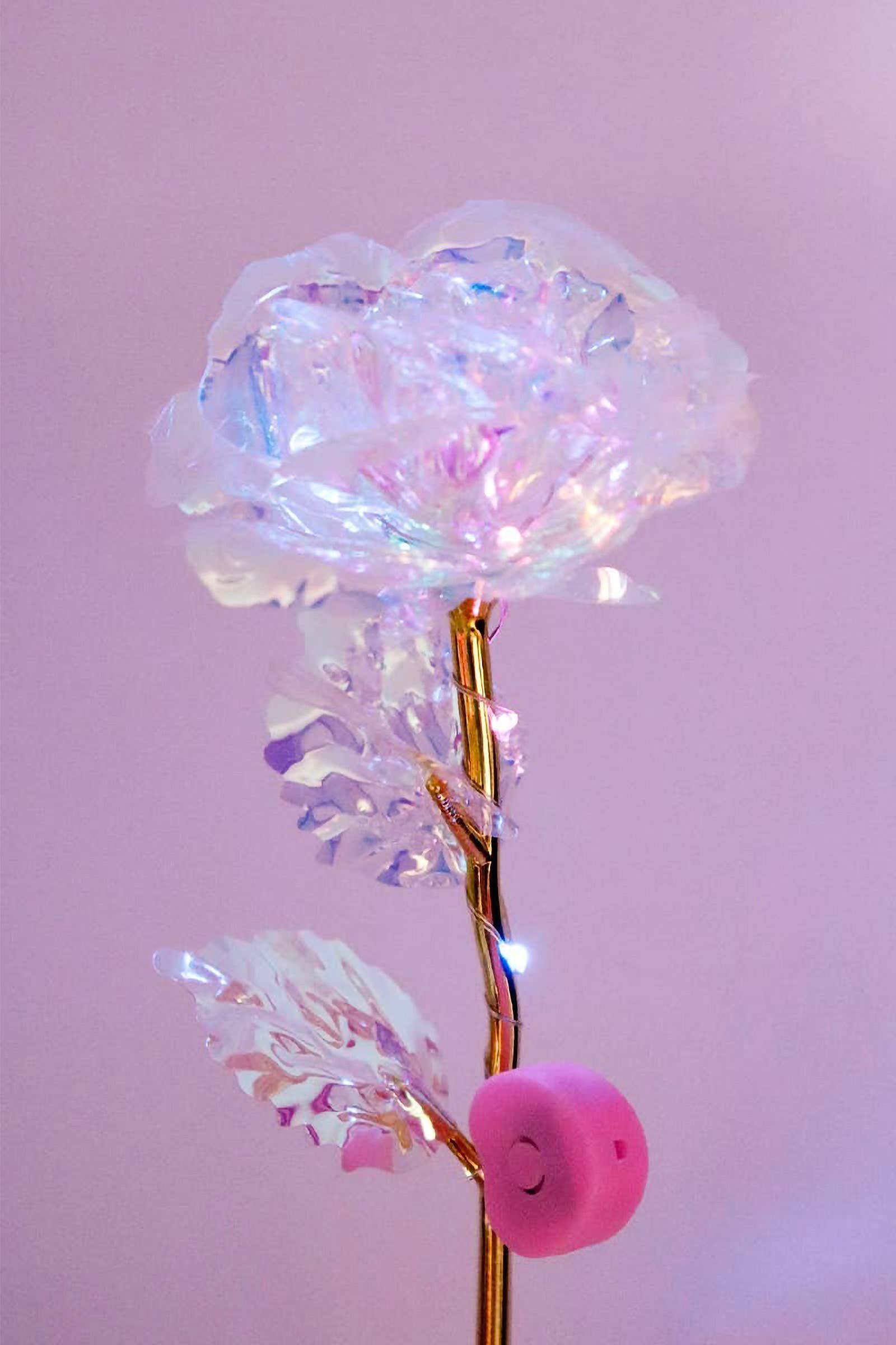 Cap Zone - Wholesale Artificial flowers - Holographic Led Light-up Gold Galaxy Rose Gift Box3