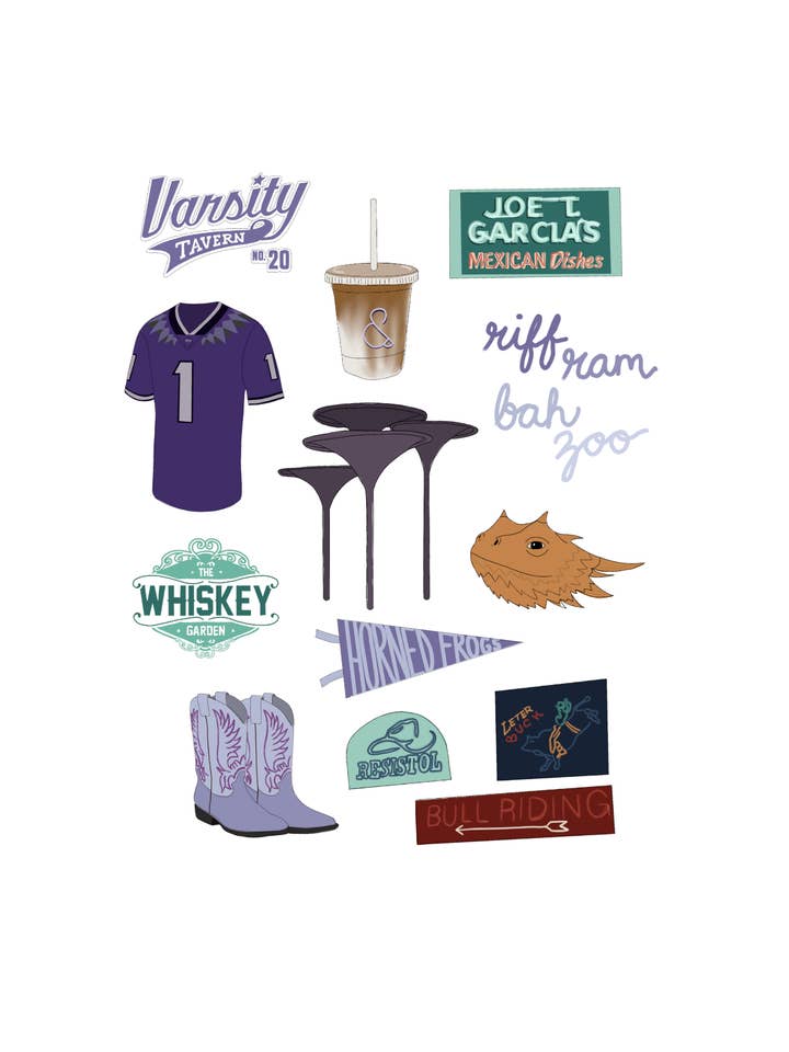 Fort Worth, Texas University Print for wholesale by Teddy Rae Prints
