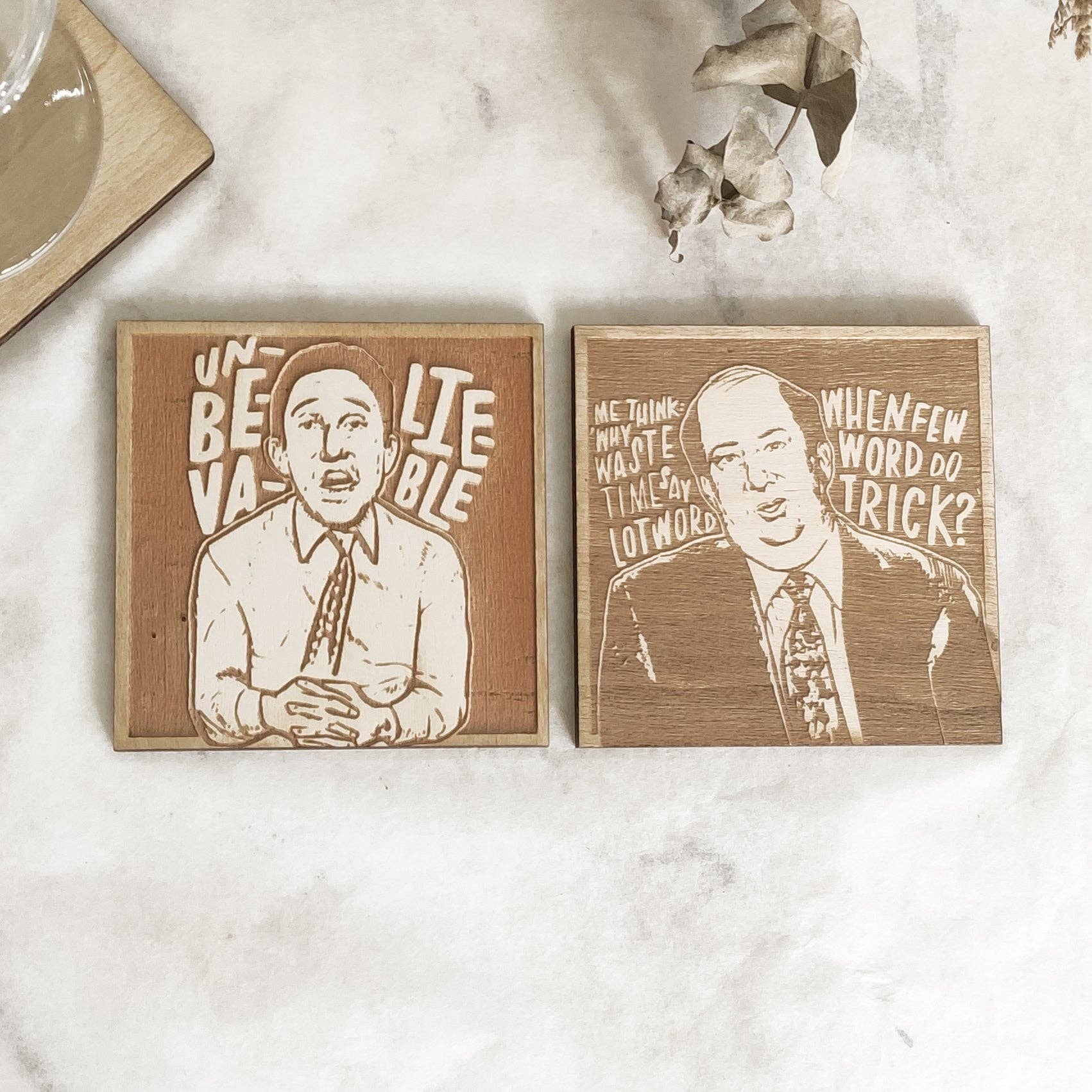 Studio Rima - Wholesale Coasters - Set of 12 The Office Wooden Coasters - TV Show - Cinema Gift3