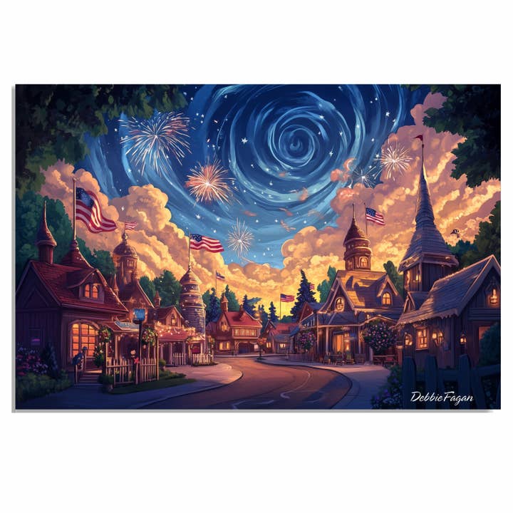 Vintage Americana Flagge und Sterne Unabhängigkeitsnacht Leinwand für den Großhandel von Art Paradise Studios