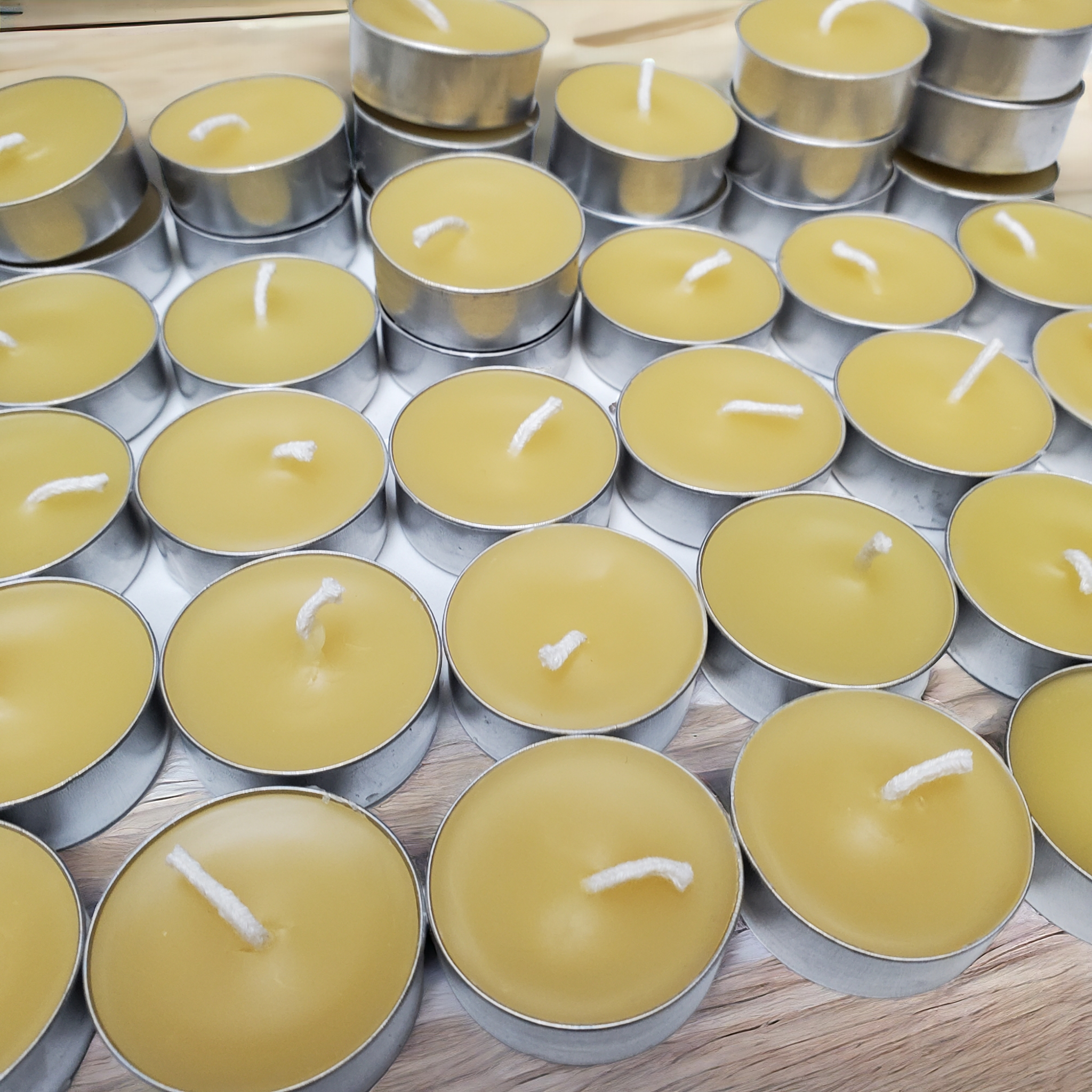 Different Branches - Wholesale Tea Light Candles - Handmade in Ohio 24 pack pure beeswax tea light candle bulk0