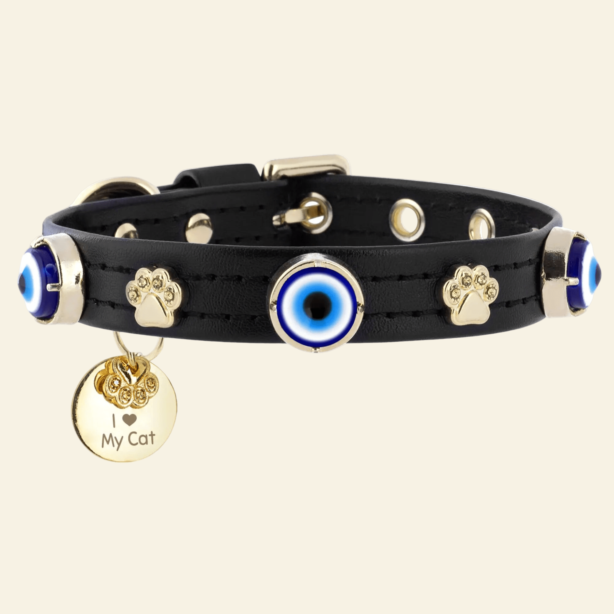 Paw London - Wholesale Pet Collar - Cat - Evil Eye Cat Collar | Black 🧿0