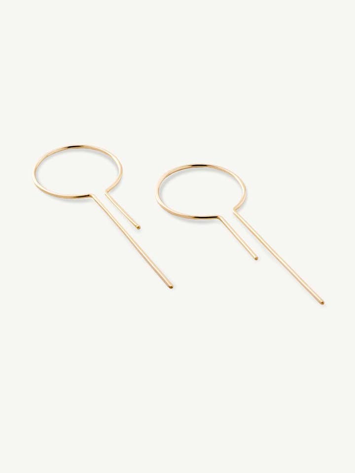 Minimalist Geometric Gold Filled Thread Through Hoops for wholesale by Lavender Skyline