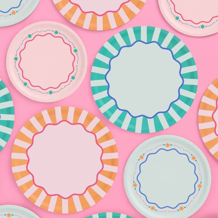 xo, Fetti - Wholesale Dinner Plate - Italian Summer Plates, Bachelorette, Birthday