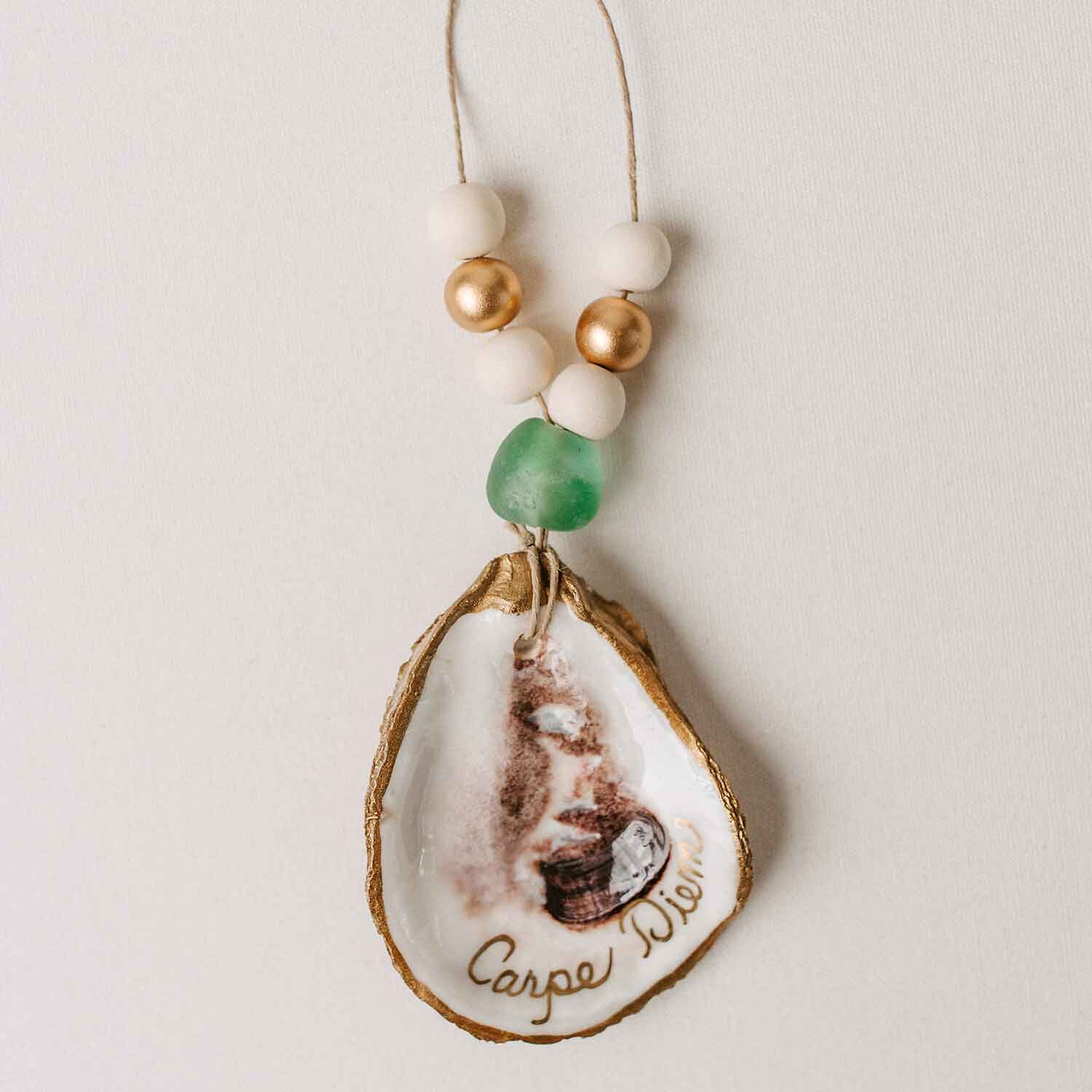 Grit and Grace Studio - Wholesale Ornament - Customized Oyster Ornament / Napkin Ring (Gold Inscription)6