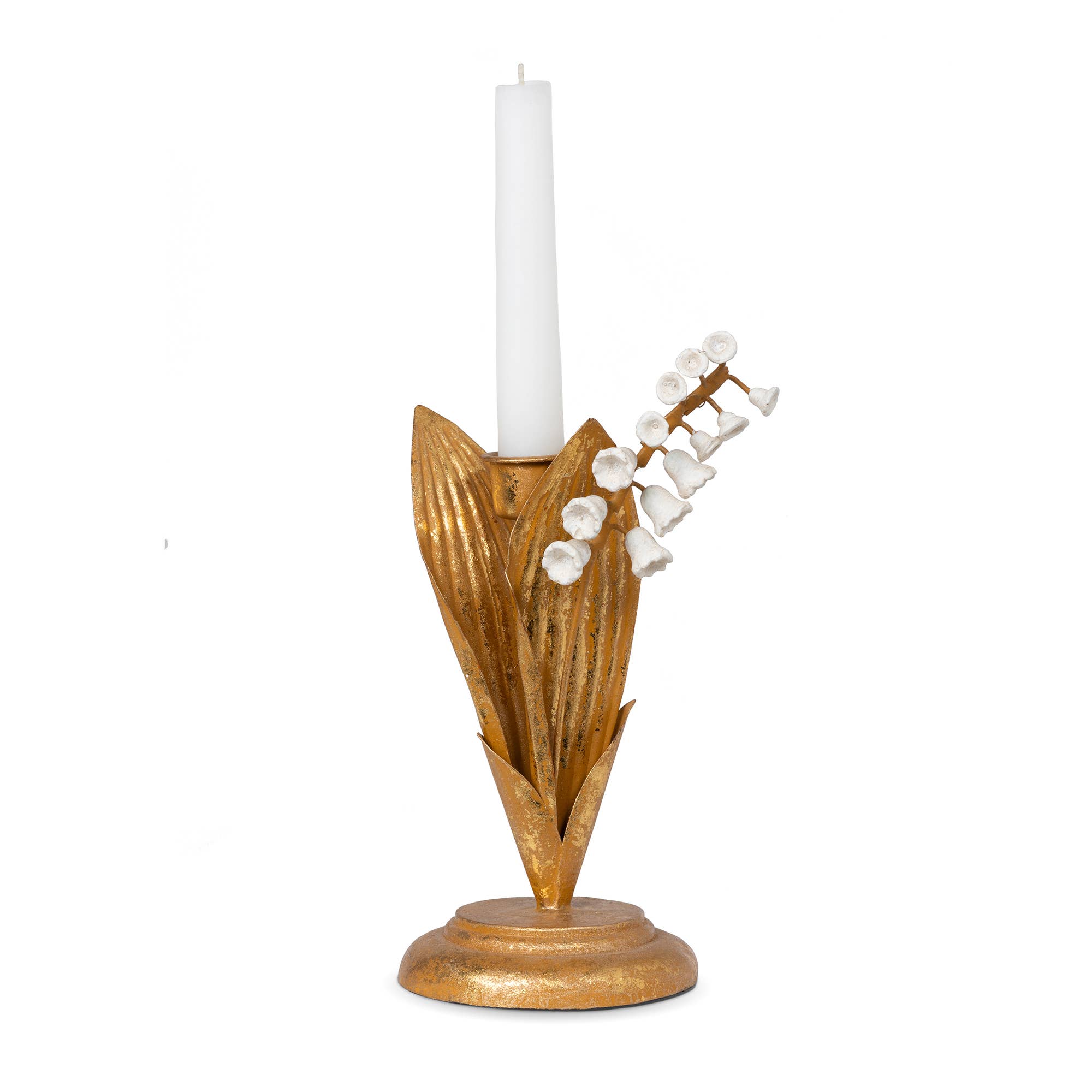 Park Hill Collection - Wholesale Candle Holder - Hand Embossed Lily of the Valley Candle Holder, 7"2