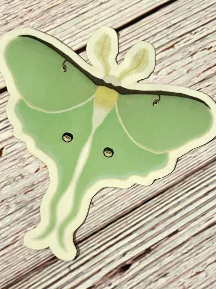 Autocollant de papillon lune phosphorescent pour la vente par Blinque’s Butterfly Garden