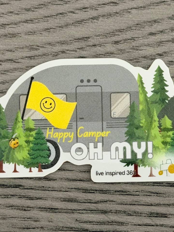 Happy Camper | Sticker voor wholesale door Live Inspired 365