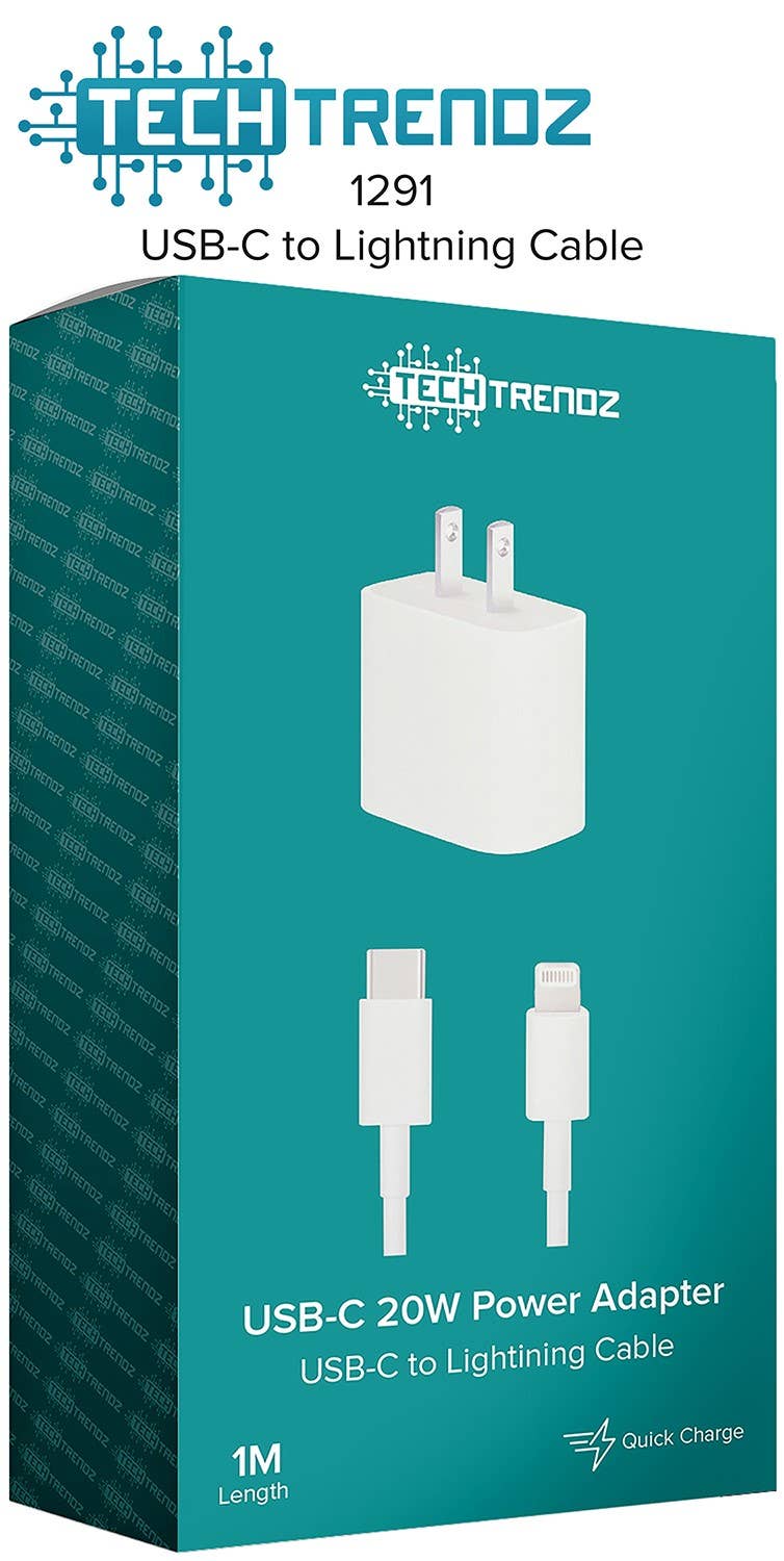Tech Trendz - Wholesale Charging Cable - 20W USB-C Adapter with C-Lit Cable1