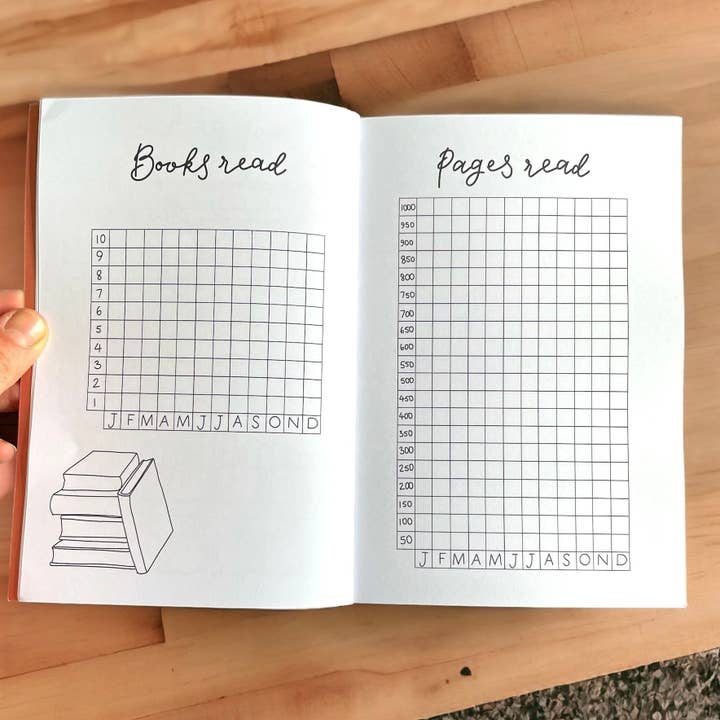 And Hope Designs - Wholesale Journal/Diary - Reading journal, sky blue pre-made pages book bullet journal