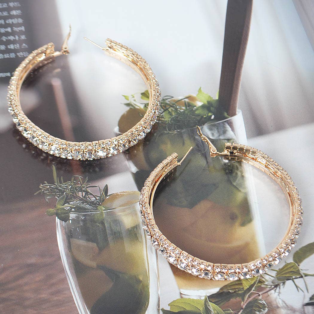 3AM BY H&D ACCESSORIES - Wholesale Hoop Earrings - Multi Rhinestone 60mm Hoop Earring2