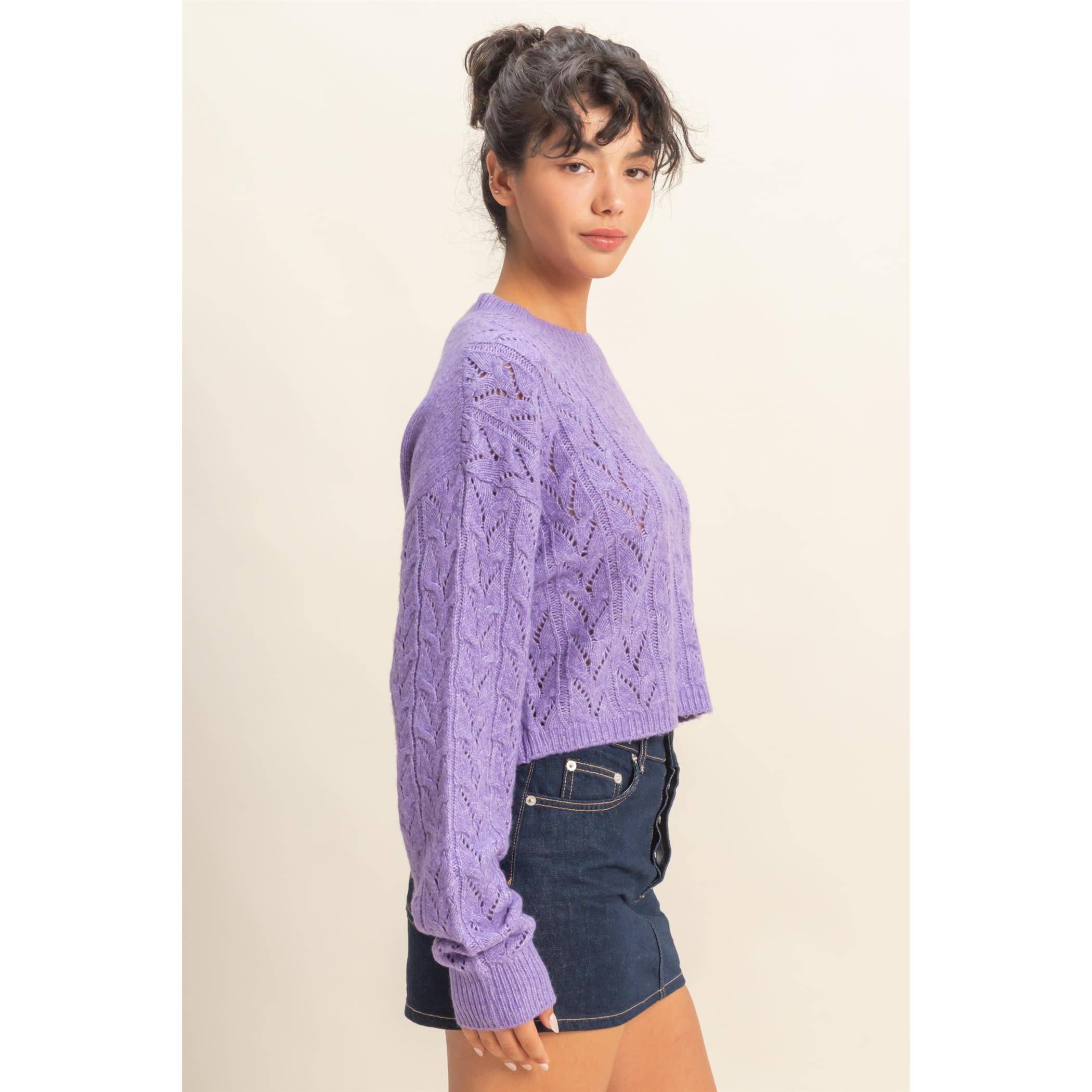 HYFVE - Wholesale Knit Sweater - Women's - Cropped Cable Knit Sweater7