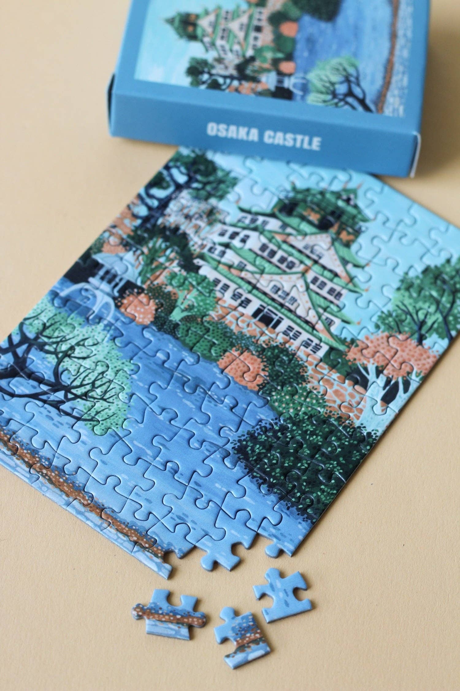 Piecely Puzzles - Vente Puzzle – adulte - Mini puzzle Château d'Osaka, 99 pièces1