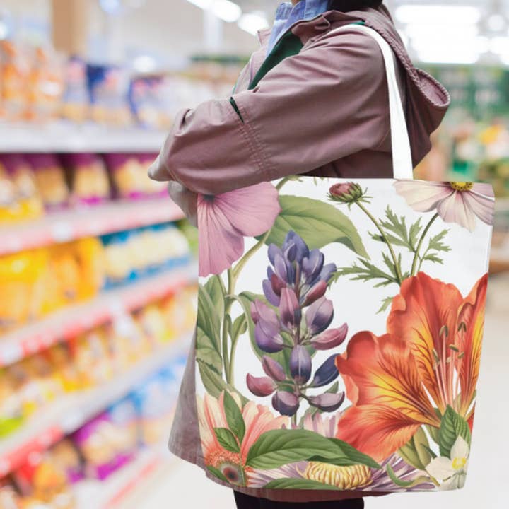 Joan Park World - Wholesale Tote bag – Women's - Earth's Canvas Extra Large Tote Bag w/ Snap Closure 18x181