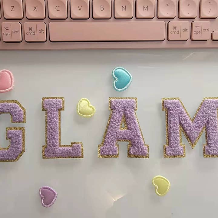 2.1 inch Self adhesive letters, Purple, Stickers, chenille for wholesale by Chicbaby LLC