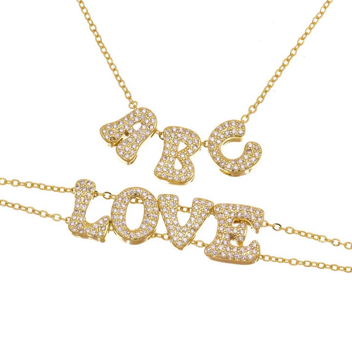 Ballon-Alphabet-Buchstaben-Schiebeperle mit Blasenbuchstaben für den Großhandel von Jewel Pledge