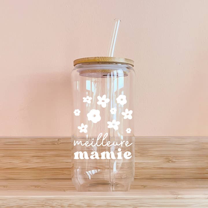Copo boho - Melhor avó - flores brancas por atacado de MÖMY