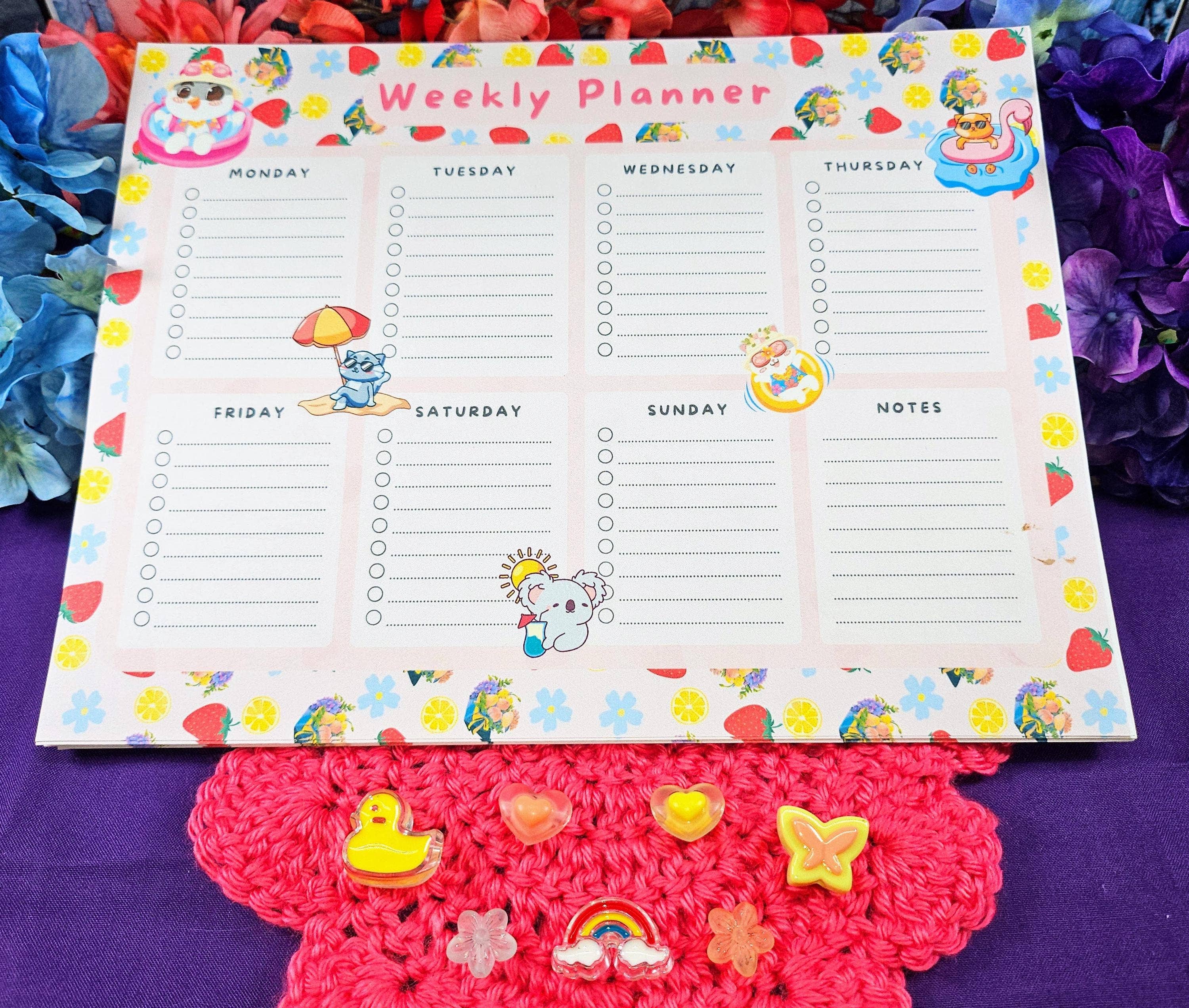 Autumnmist Boutique - Wholesale Notepad - Sunny Paws Weekly Planner Notepad 8.5" x 11"2