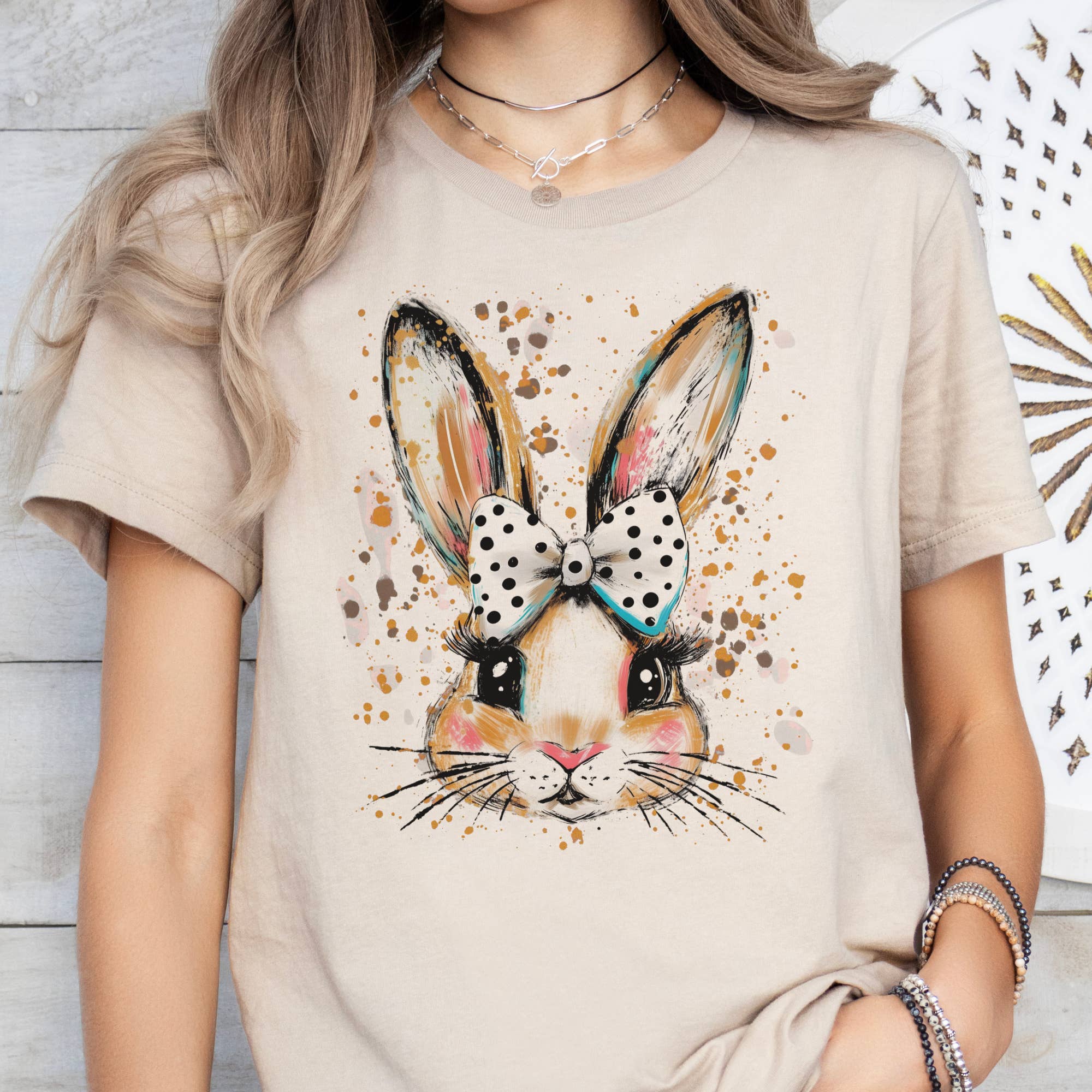 Par.tees by Party On! – Großhandel T-Shirt (Grafikdruck) – Damen – Osterhasen Grafik T-Shirt Frühling Coquette Hasen Grafik T-Shirts3