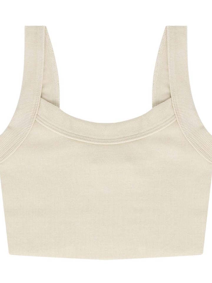 WOMENS RAW HEM RIB CROP TANK for wholesale by Talentless