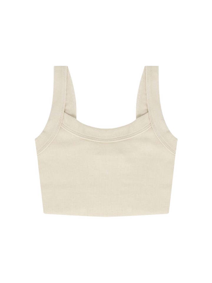 WOMENS RAW HEM RIB CROP TANK for wholesale by Talentless