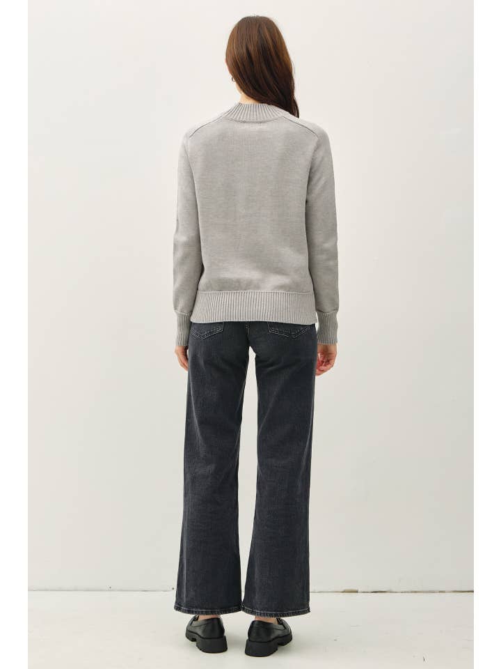 Be Cool - Wholesale Knit Sweater - Women's - CLASSIC MOCK NECK SWEATER WITH SHOULDER PANEL