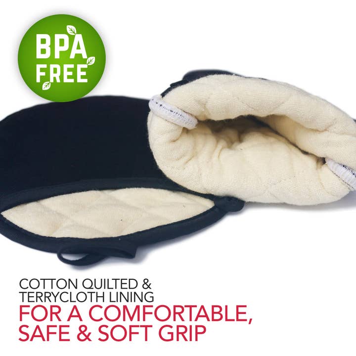 Crucible Cookware - Wholesale Oven mitt/pot holder - Pot Holders and Oven Mitts Gloves with Silicone Stripes1