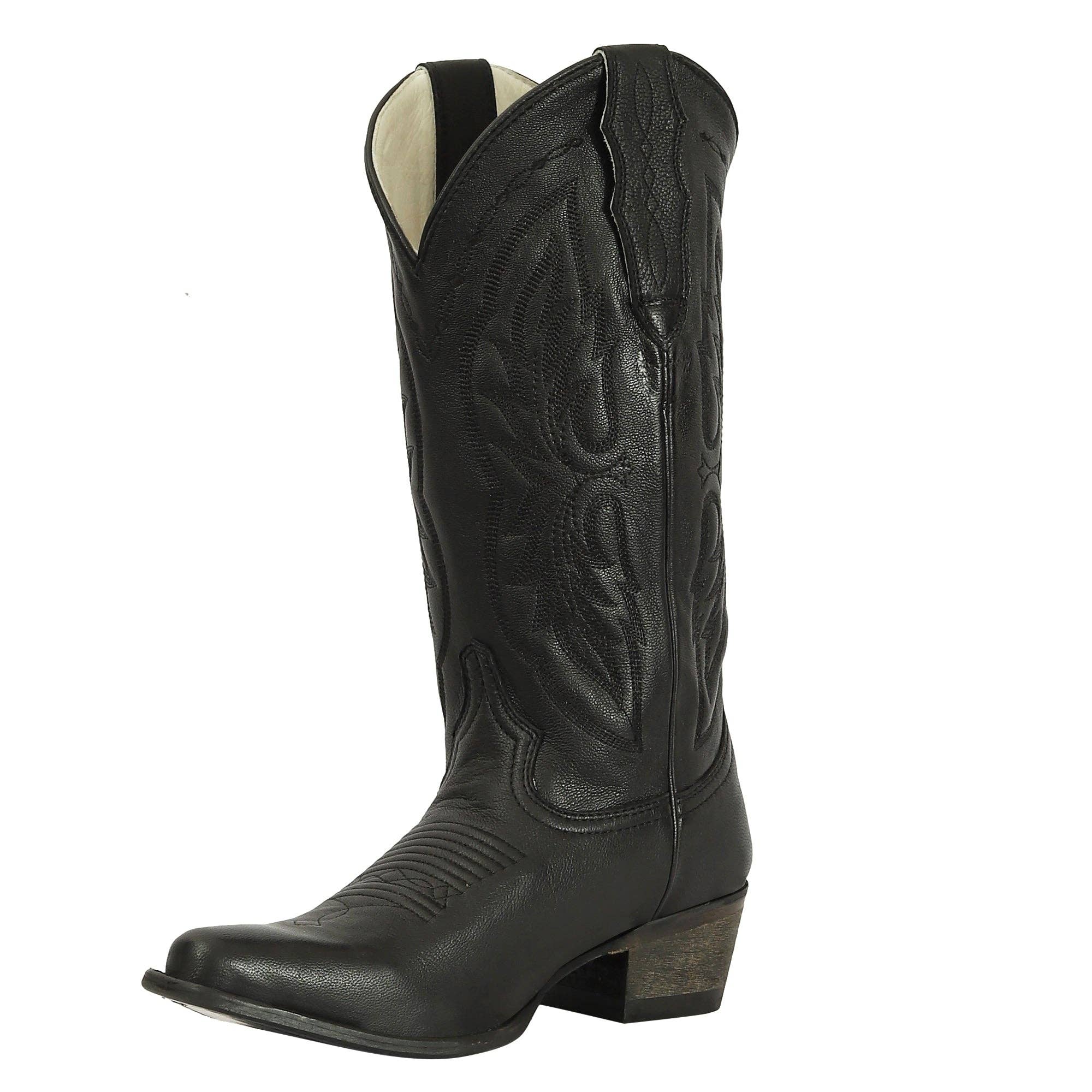 JPC Equestrian - Wholesale Cowboy Boots - Women's - TuffRider Women Cowtown Mid Height Embroidered Leather Snip Toe Western Boots3