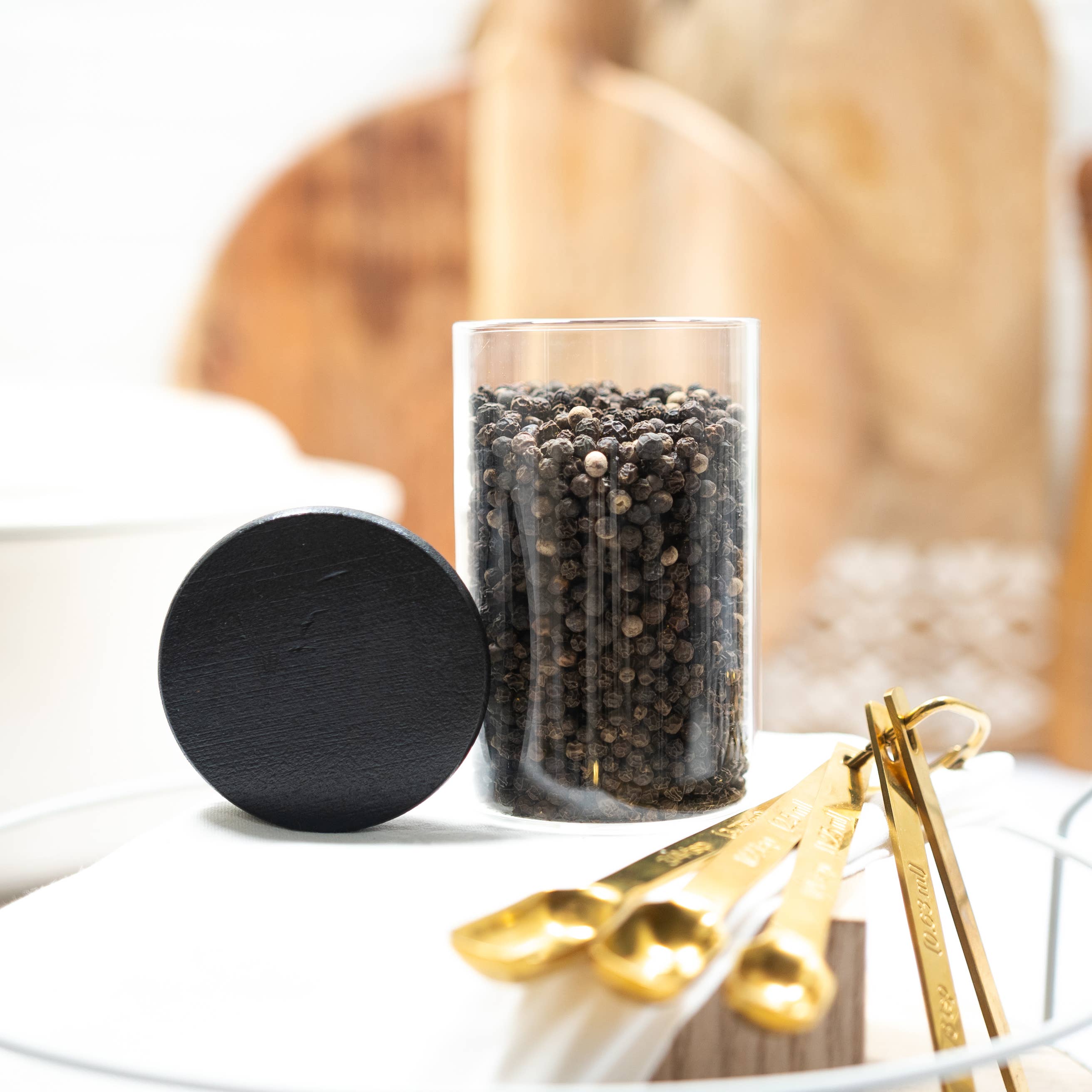 Savvy & Sorted – wholesale Jar – Large Black Bamboo Spice Jars (8.5oz)5