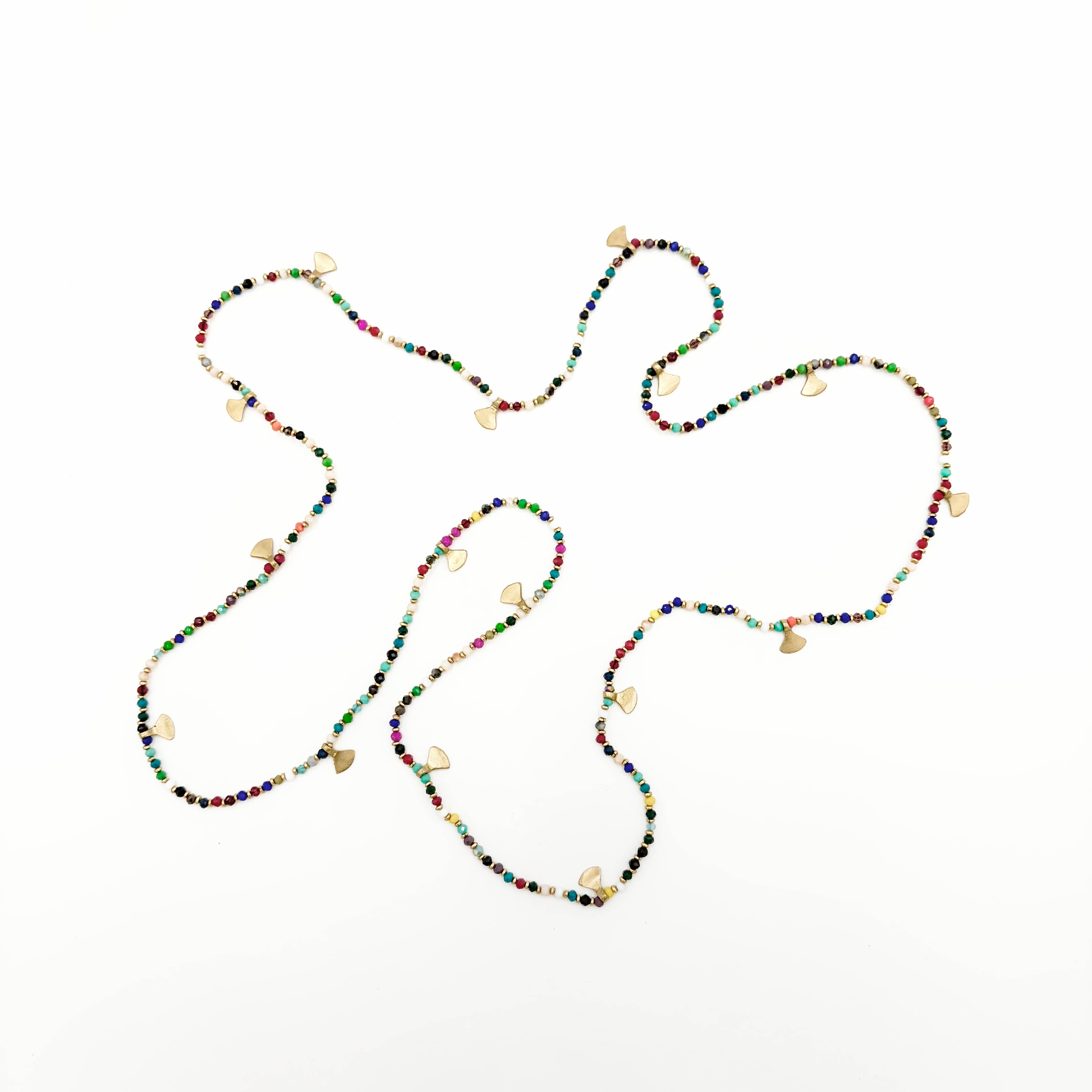 Baizaar - Wholesale Beaded/Pearl Necklace - Beaded Brass Fan Necklace - Best Seller3