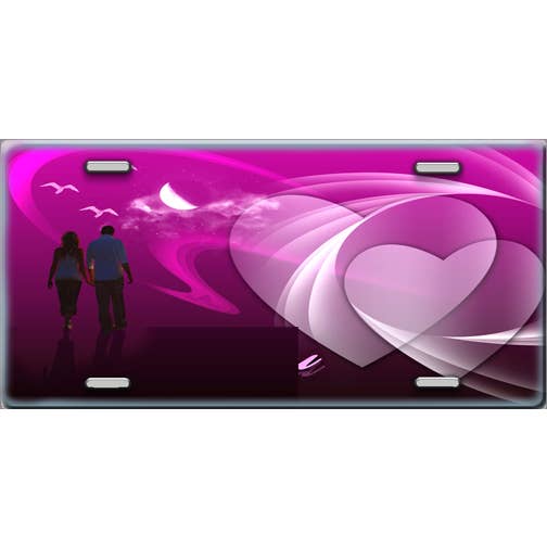 Par med lilla hjerter nummerplade for engroshandel hos Make It Yours