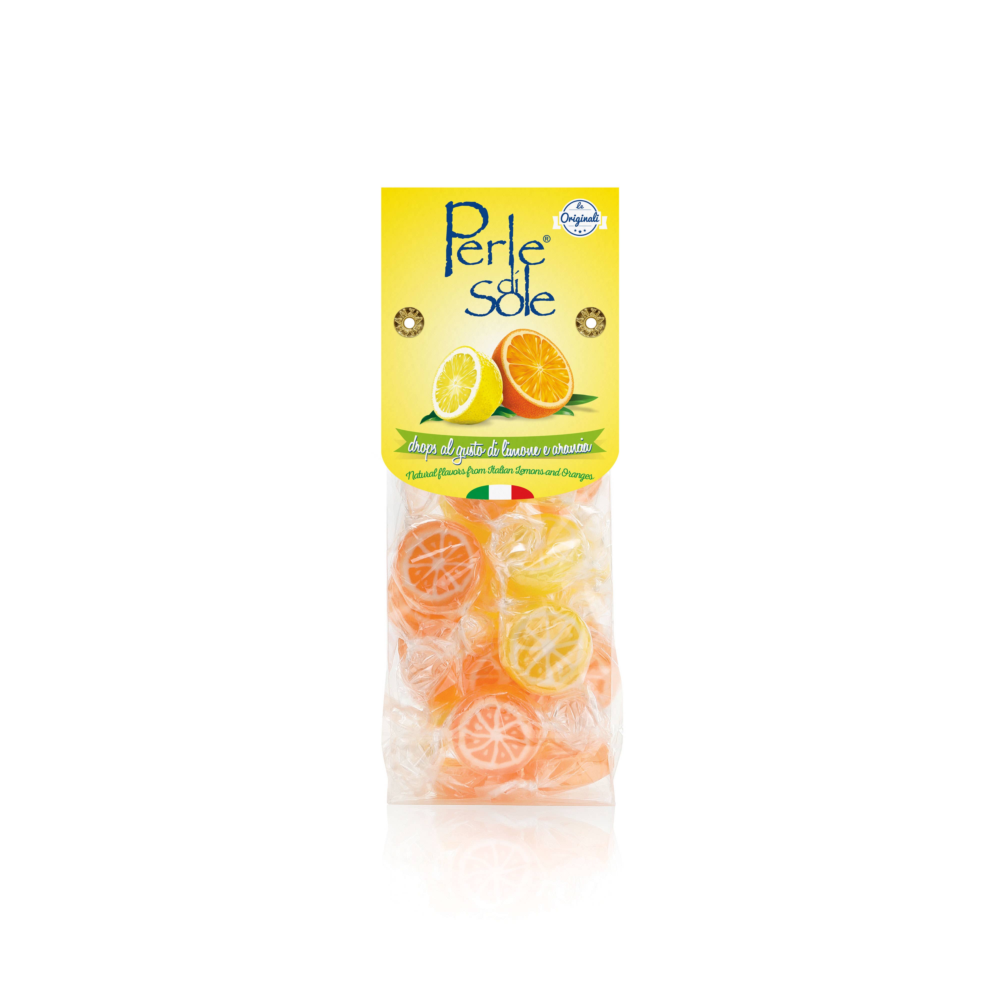 Perle di Sole - Wholesale Hard Candy - Lemon and Orange Drops 100g