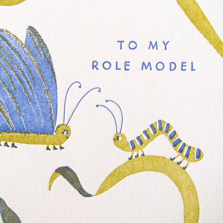 Homework Letterpress Studio - Wholesale Everyday Greeting Card - Role Model | Butterfly | Letterpress Card1
