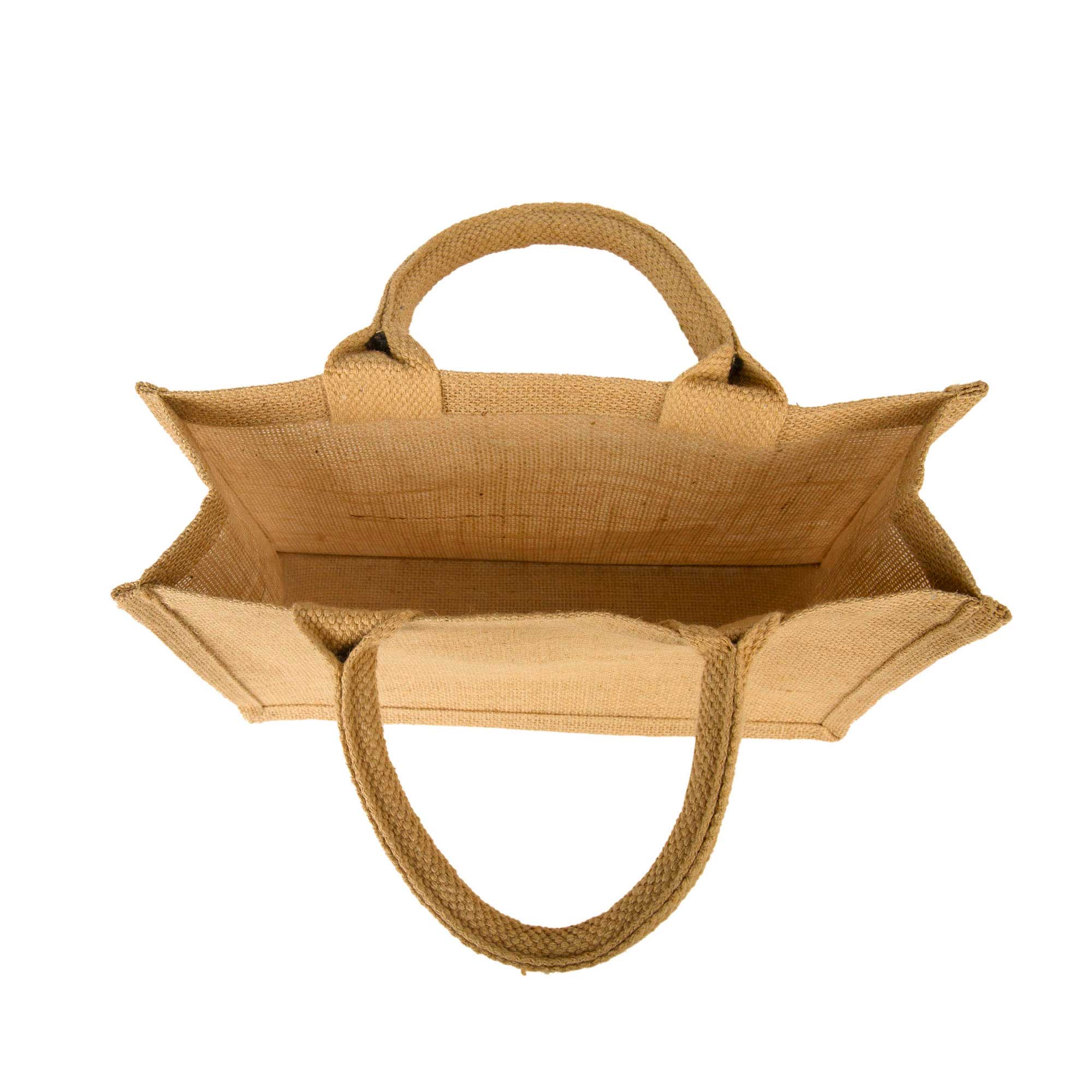 ecojutebags – Großhandel Lebensmittel-/Einkaufstasche – 12er-Pack Jute-Einkaufstaschen 20 cm H x 30 cm L x 10 cm B Wiederverwendbare Taschen9