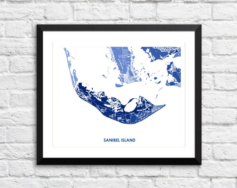 Juanita's Adventures - Wholesale Art Print - Juanitas Sanibel Island Map Print0