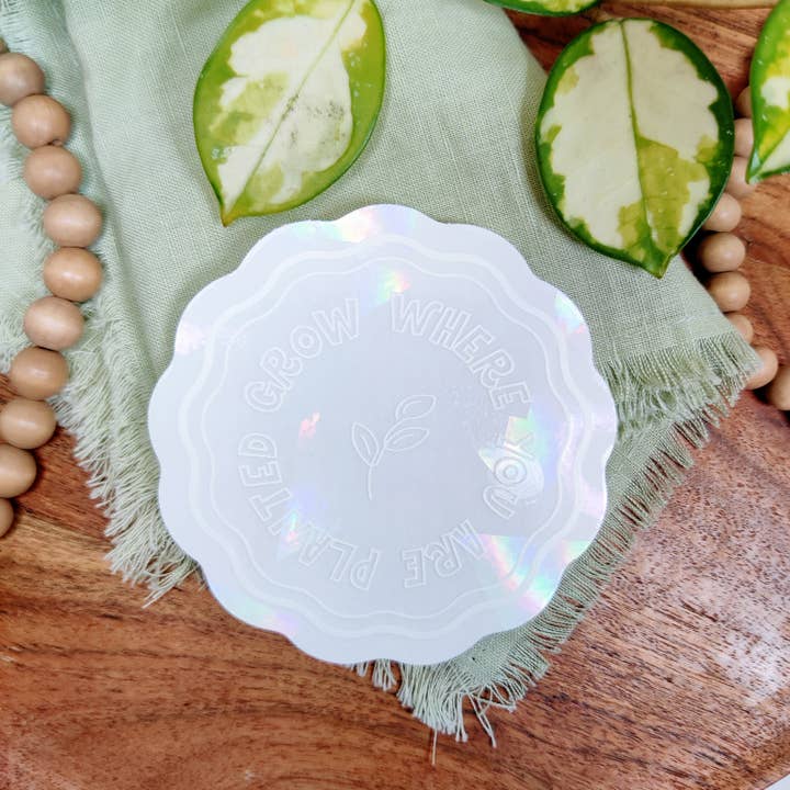 BumbleB Graphic Design - Wholesale Sticker - Grow Where You Are Planted Suncatcher Sticker4