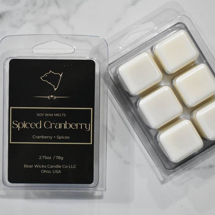 Spiced Cranberry Wax Melt for wholesale by Bear Wicks Candle Co, LLC