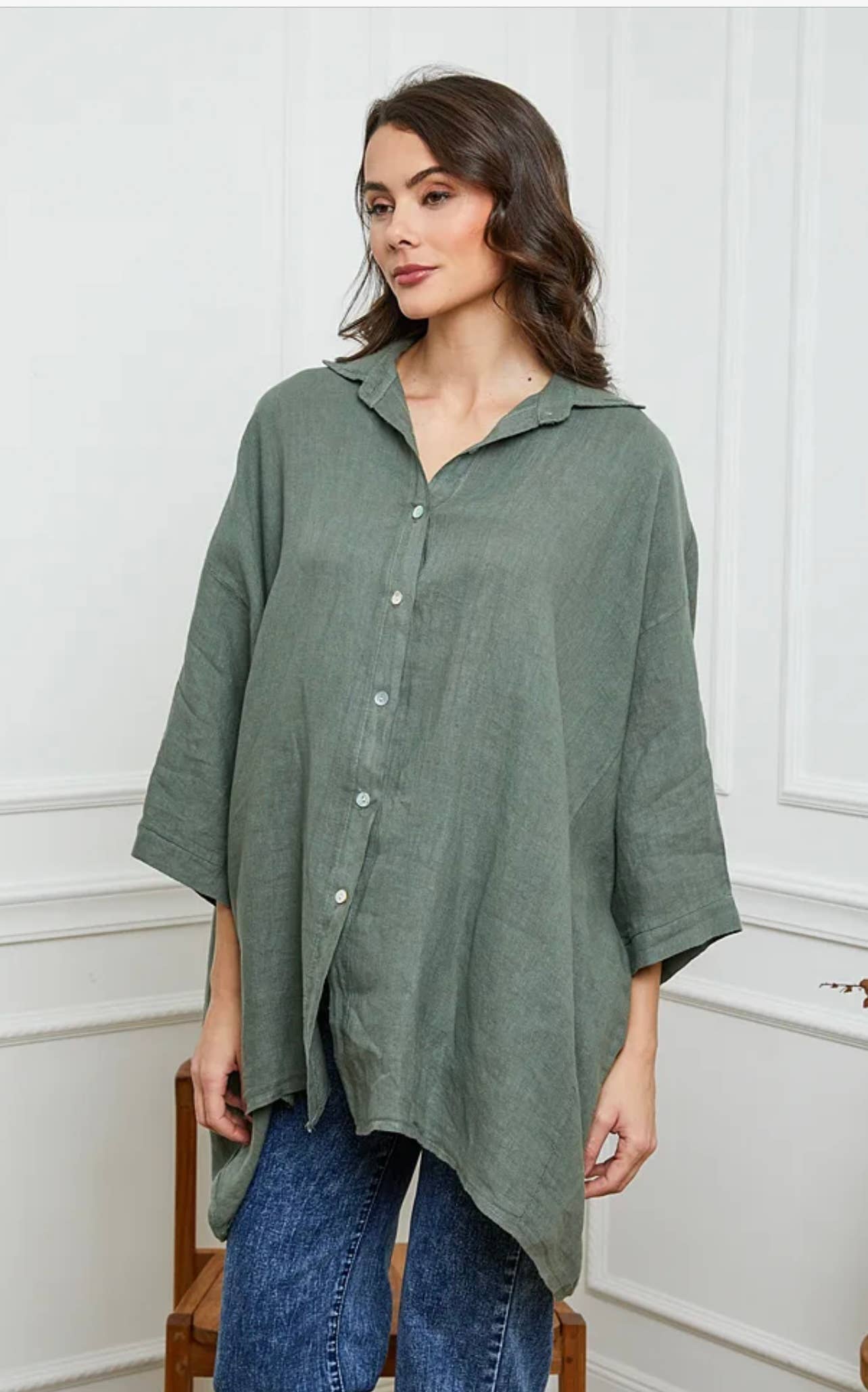 LÉA & LUC - Wholesale Button Down Shirt - Women's - 100% Linen Shirt REF. 285870