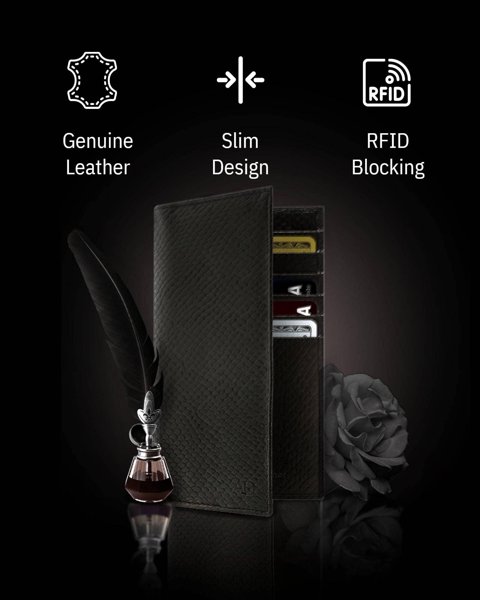 Access Denied Accessories - Wholesale Wallet - Unisex - Genuine Leather Checkbook Cover For Women &Men RFID Blocking67