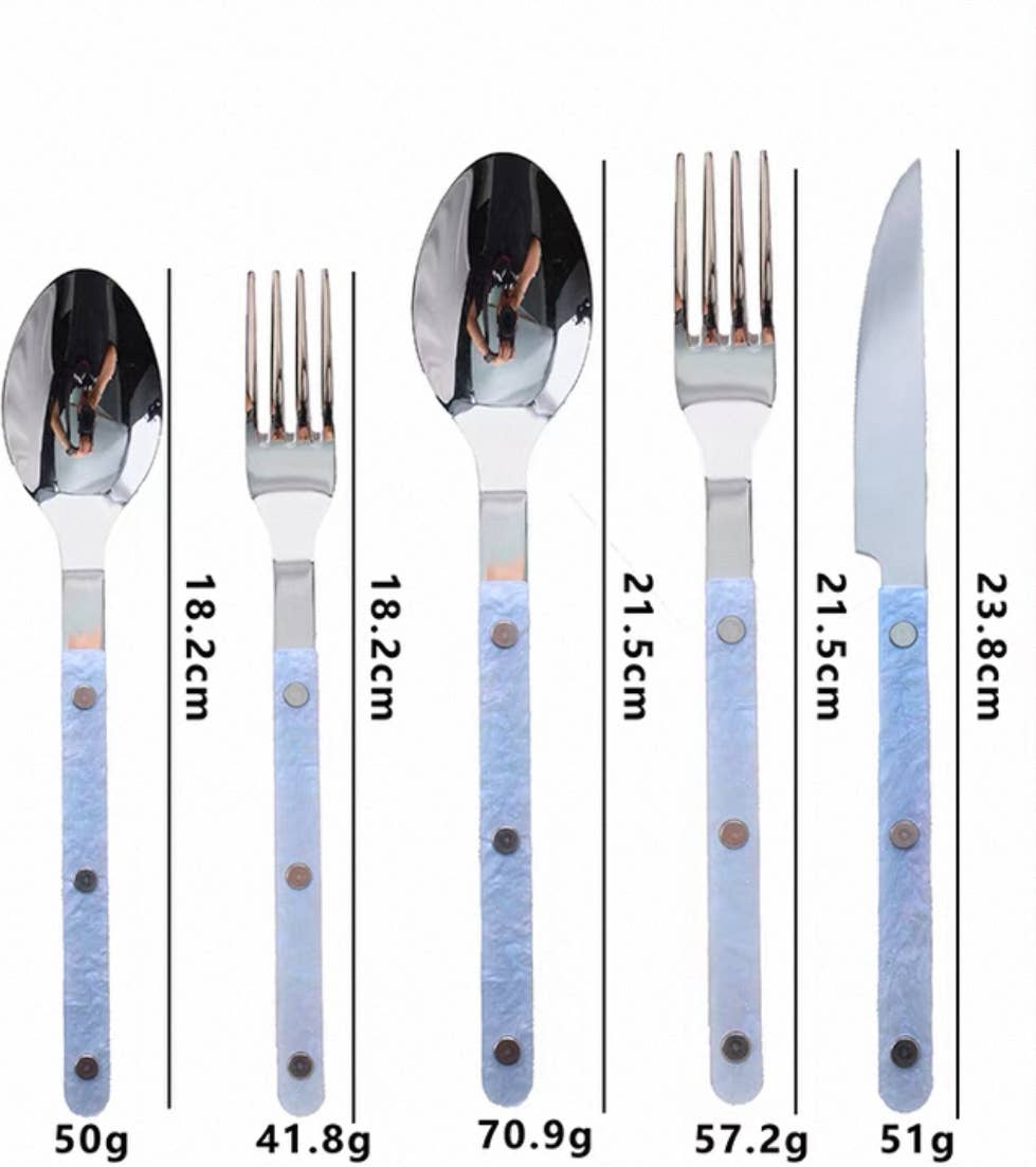 INSPECIAL HOME - Wholesale Flatware Set - Set of 10 Pcs Modern Nebula Pattern Cutlery Flatware Utensil10