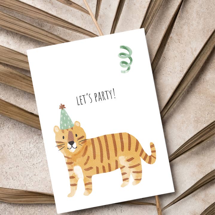 JoeyPrints – Engroshandel Fødselsdagskort – Børnefødselsdagskort | Tigerfest | Akvareldyr
