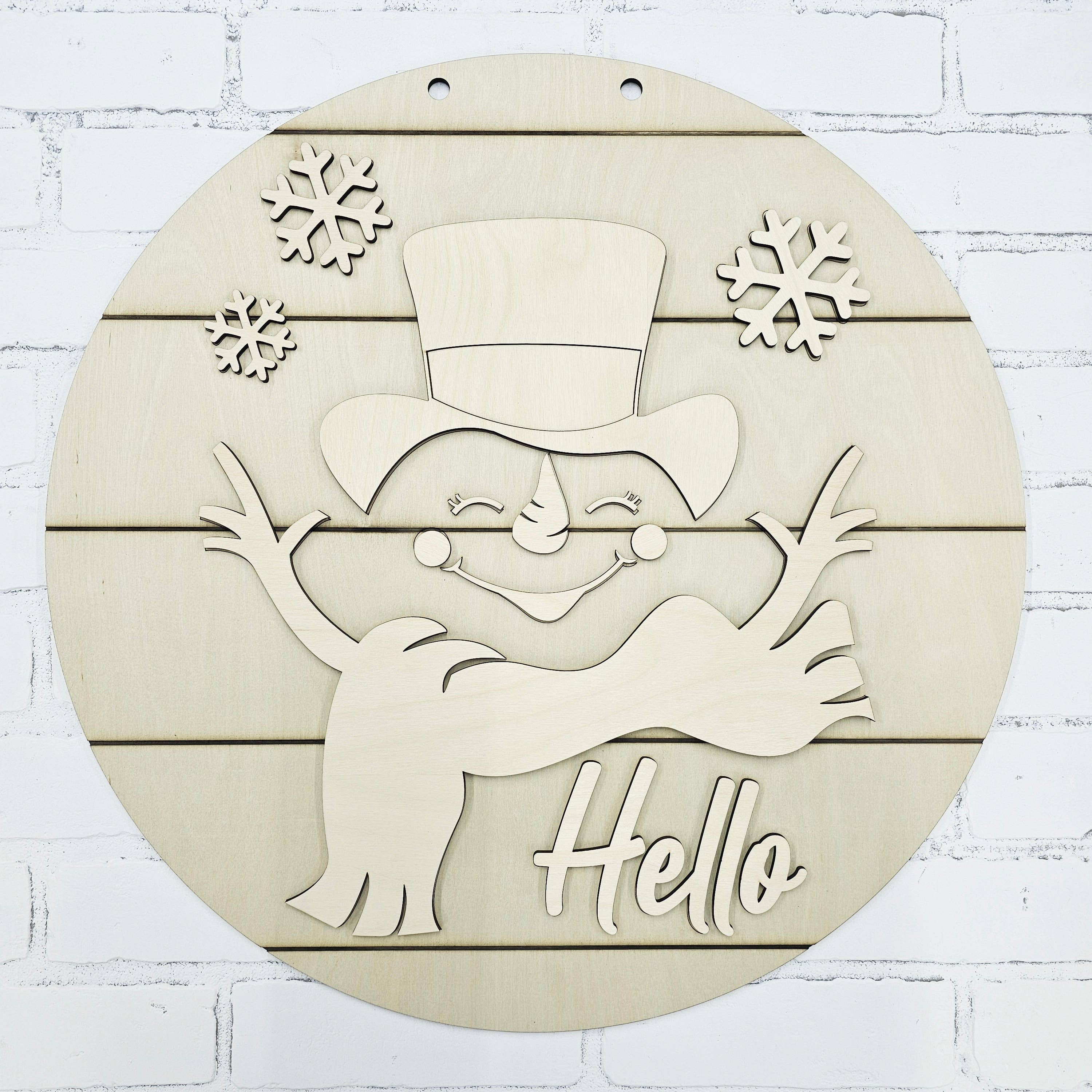 Teal Moon Creations - Wholesale DIY Craft Kit - DIY Hello Cheerful Snowman Door Hanger6