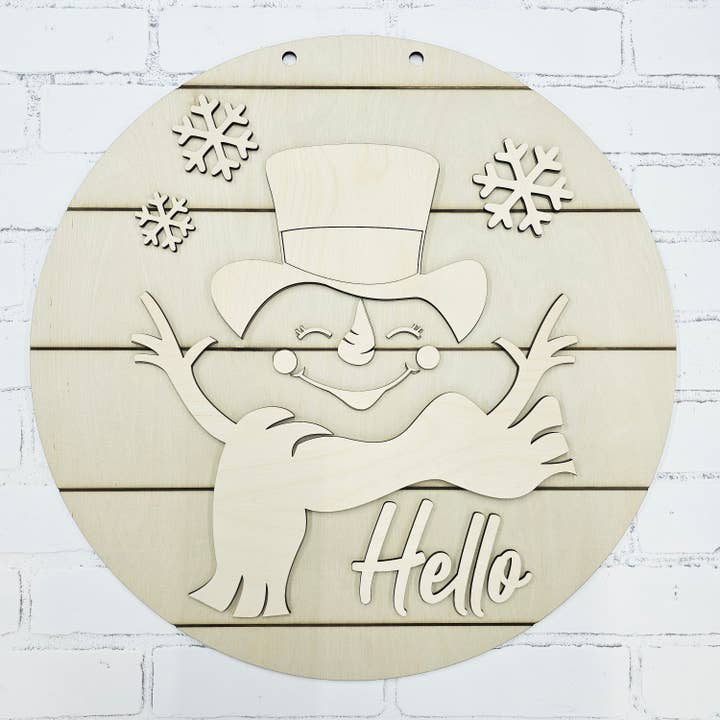 Teal Moon Creations - Wholesale DIY Craft Kit - DIY Hello Cheerful Snowman Door Hanger6