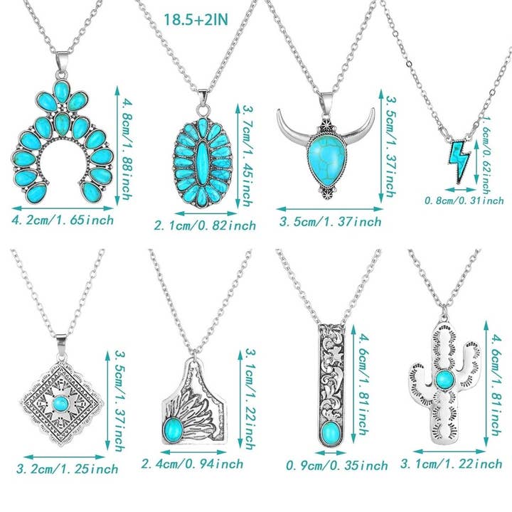 Cross and Crowns - Wholesale Jewelry Set - Western turquoise necklaces